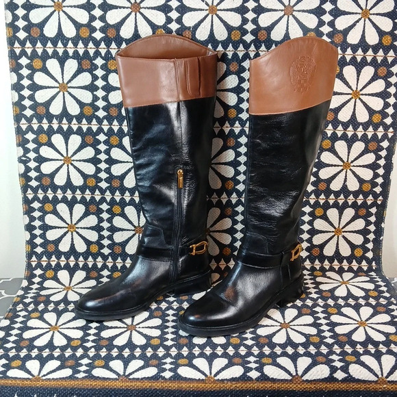 Vince Camuto Women's Amanyir Knee High Boot in Black Leather size 6.5 - Picture 3 of 14